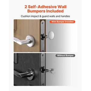 Resistente 2-Pack Premium in lega di zinco tappo per porta biadesivo in PVC antiscivolo protezioni da parete autoadesive per vari ambienti - Product Image 5
