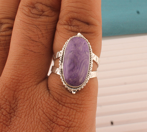 Natural Amethyst Bezel Setting <b>Band</b> Ring 925 <b>Sterling</b> <b>Silver</b> Women's Genuine Five Stone Gemstone <b>Wedding</b> Party Classic - Product Image 1