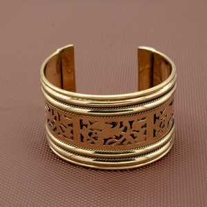 Brazalete de aleación de cobre con diseño de plantas, estilo vintage, joyería unisex, chapado en cobre antiguo, artesanía de metal de cobre para hombres y mujeres - Product Image 6