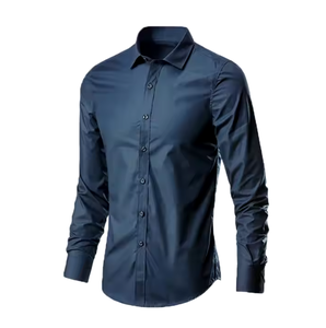Chemise Homme Sur Mesure Style Italien MTM Col Rabattu Décontracté 100% Coton Séchage Rapide Respirant Printemps Luxe ODM - Product Image 3