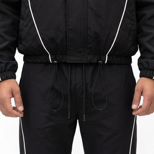 Survêtement à capuche noir pour homme, fermeture éclair intégrale, respirant, en polyester, coupe classique, poches latérales, couleur unie, design 2-en-1, idéal pour l'hiver - Product Image 5