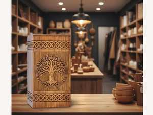 Urna Funeraria de Madera de Palisandro India Hecha a Mano al por Mayor, Caja para Cenizas Conmemorativas, Recuerdo Personalizado Grabado con Árbol de la Vida - Product Image 5