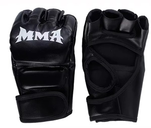 ถุงมือ MMA สีดำพรีเมียม ถุงมือสำหรับฝึกซ้อมศิลปะการต่อสู้แบบมืออาชีพ สำหรับการฝึกซ้อมชกมวยแบบเปิดฝ่ามือ - Product Image 2