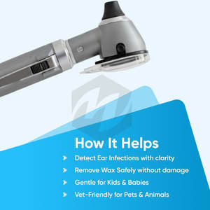 Mini otoscope à fibre optique, auroscope, endoscope ORL à fibre optique, pour examen diagnostique, otoscope médical professionnel pour médecins généralistes - Product Image 4