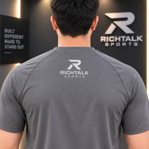Quick Dry Breathable <b>Raglan</b> Sleeve Performance <b>Men's</b> Sport <b>T</b>-<b>shirts</b> Spandex/Polyester Crew Neck - Product Image 5