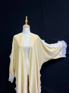 High Quality Modest Turkish Floral V Neck Modest Beaded Sequined Long Sleeve Abaya <b>Muslim</b> Traditional Handmade <b>Wedding</b> Women - Product Image 5