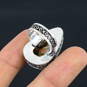 Vintage Bohemian 925 Silver Plated <b>Ring</b> Natural Spiny Oyster Turquoise Gemstone Statement Jewelry Unisex Daily Wear Gift - Product Image 4