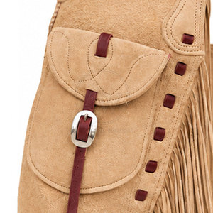 Pantalones de cuero estilo western con flecos y cierre de hebilla para hombre, equipo ecuestre hecho en Pakistán - Product Image 6