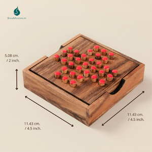 Solitario: Rompecabezas de madera tipo Solitario, juego clásico de estrategia de saltos y eliminaciones, rompecabezas lógico, juguete educativo para niños, adultos y familias - Product Image 3