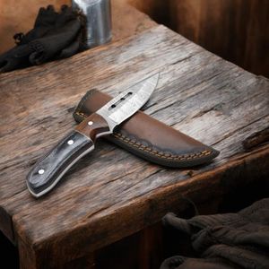 Cuchillos de Caza Multiusos para Exteriores con Hoja Fija Afilada, Mango de Madera Cómodo y Funda de Cuero Resistente para Camping - Product Image 2