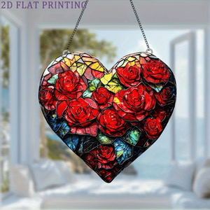 CIFbuy Acrylic Rose Heart Sun Catcher Decorazione da appendere alla finestra per giardino, decorazione in cristallo e acchiappasole TikTok per il servizio di ritiro Temu - Product Image 6