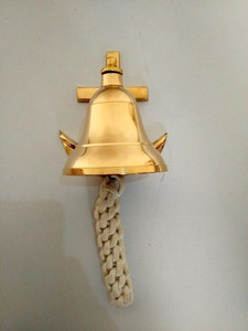 Cloche de bateau nautique en laiton de 5 pouces, cloche de bateau marine faite à la main, décoration murale côtière, décoration maritime - Product Image 5