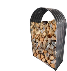 Corrugated Galvanized Steel Heavy Duty Indoor/Outdoor Firewood Racks Steel Firewood Storage <b>Log</b> Rack <b>Holder</b> Campfire Home Garden - Product Image 1