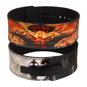 Hot Sale Custom Logo 10mm Thick Cowhide Nubuck Leather Adjustable Non-Slip Buckle Men's Weight Lifting Power Lever <b>Belt</b> - Product Image 2