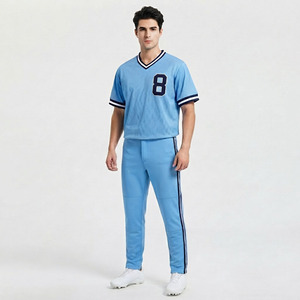 Nuevo Diseño Personalizado Uniforme de Béisbol 100% Algodón que Absorbe la Humedad, Ropa Deportiva de Alto Rendimiento para Hombre, Torneos Profesionales - Product Image 1