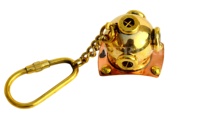 Porte-clés Casque de Plongée Vintage en Laiton - Léger et Étanche, Tendance Mode, Design Personnalisable, Thème Nautique, Cadeau de Noël