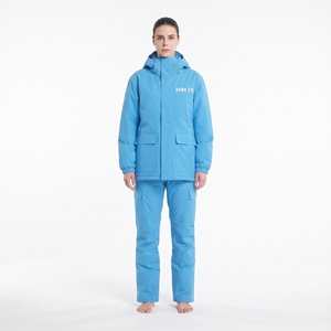 Hawk Eye Women's Waterproof <b>Ski</b> Suit <b>Blue</b> Hooded Zipper Closure Synthetic Insulation Outdoor Winter Wear - Product Image 1