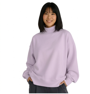 Sweat-shirt décontracté d'hiver à col montant et manches longues pour femme, avec propriétés anti-plis et séchage rapide, service OEM - Product Image 1
