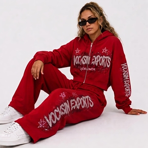 Conjuntos deportivos personalizados de lana para hombre, resistentes al viento, ecológicos, con estampado serigrafiado, gruesos, de 2 piezas, 100% algodón. - Product Image 6