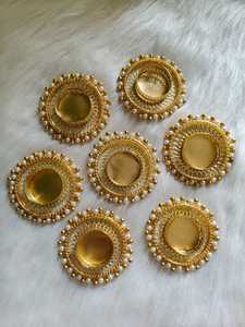 เชิงเทียนไข่มุกทำมือสำหรับตกแต่งโต๊ะงานแต่งงาน |   แท่นวางโคมไฟพูจา |   ของขวัญตกแต่งบ้านสำหรับเทศกาลดีวาลีและงานเฉลิมฉลอง - Product Image 6