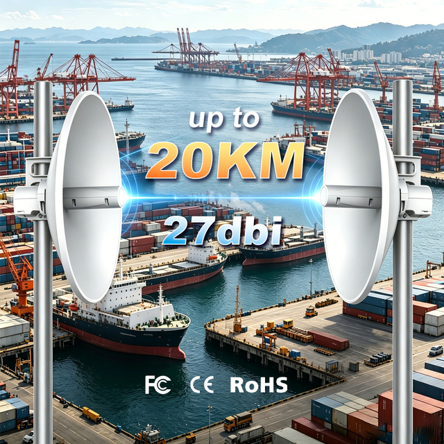 4.9-6.1GHz 27dBi WiFi Outdoor Longrange 20 Km Point to Point 4G 5G WiFi Bridge CPE Dish MIMO Antenna