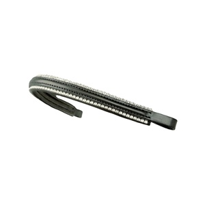 Latest Design Soft Padded Brow Band 3 Row <b>Crystal</b> Decorated Leather Equestrian <b>Top</b> Indian Horse Wholesale Manufacturer Supplier - Product Image 1