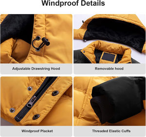 ens <b>Fur</b> Hood Puffer <b>Jacket</b> Color Block Quilted Winter <b>Jacket</b> Custom OEM Wholesale Custom Mens Winter Puffer <b>Jacket</b> <b>Hooded</b> <b>Fur</b> C - Product Image 4