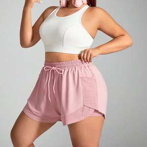 Shorts décontractés pour femmes, tendance, en patchwork or rose, avec cordon de serrage, pour l'été - Product Image 3