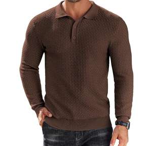 Camiseta Polo de Manga Larga para Hombre, Nueva Llegada 2026, Personalizada, Corte Ajustado, Algodón - Product Image 1