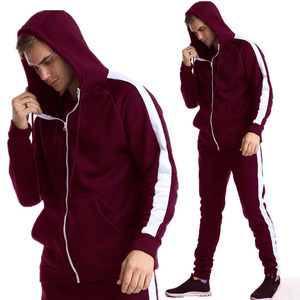 Survêtement noir pour homme, manches longues, capuche, fermeture éclair, poches latérales, coupe classique, style sportif automne, 100 % polyester - Product Image 3