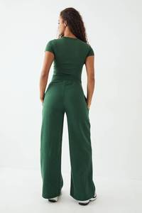 Pantalon de jogging ample et décontracté pour femme, noir, surdimensionné, en polyester et coton, avec logo personnalisé - Product Image 6