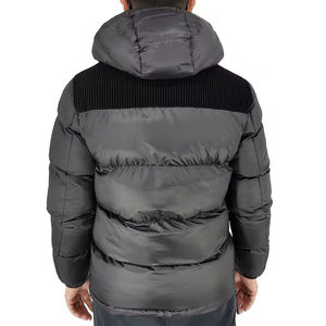Chaqueta Parka acolchada de invierno brillante personalizada para hombre, diseño de moda con cierre de cremallera, embalaje de tambor - Product Image 5