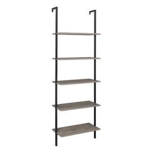 Libreria industriale moderna a 5 ripiani in legno con struttura in metallo grigio Collezione YJ - Product Image 3