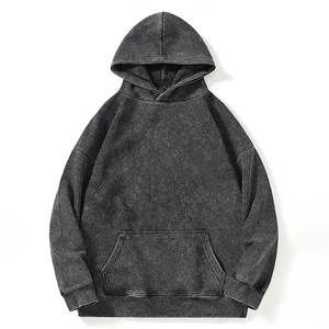 Sweat-shirt vintage streetwear personnalisé avec logo, pour homme, en molleton épais délavé à l'acide, avec fermeture éclair, haute qualité, vente en gros - Product Image 6