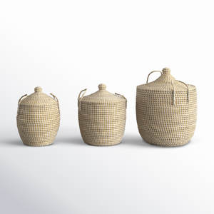 Panier de rangement décoratif en jonc de mer naturel fait main Olivi Naturel et fait à la main - Product Image 4