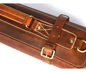 Premium Handmade Genuine Leather <b>Roll</b> Bag – Vintage Travel & <b>Tool</b> Carry Case with Adjustable Strap - Product Image 6