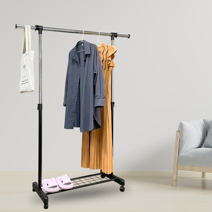 Single bar Storage Multifunctional Iron Mesh Hanging Clothes Rack ...