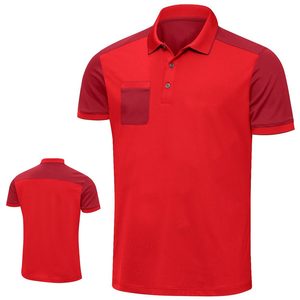 Polo à manches courtes vert pour homme avec motif camouflage et poches, style décontracté, tissu tissé à séchage rapide - Product Image 4