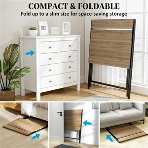 Walnut Wood Folding Computer <b>Desk</b> for Small Spaces Home Office <b>Foldable</b> <b>Desk</b> - Product Image 4
