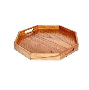 Plateau de service rectangulaire en bois classique de luxe moderne, écologique, résistant au lave-vaisselle, avec poignées, fabriqué à la main pour mariage et maison - Product Image 1