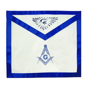 Delantal Masónico de Lujo para Ex Gran Maestro con Bordado Dorado, Tela Azul Ecológica y Broche de Mariposa para Sombreros y Recuerdos - Product Image 2