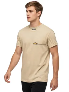 Camiseta de Manga Corta Color Caqui para Hombre, Cuello Redondo, Corte Regular, Informal, 100% Algodón, Antiarrugas, con Estampado de Letras, Marca Oneten Apparel - Product Image 4