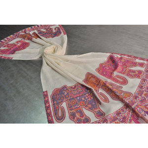 New Collection of Fine <b>Wool</b> Cutwork Elephant Border Stoles 70x200cms Luxury Soft Cashmere Feel Shawl 85% Fine <b>Wool</b> 15% Silk - Product Image 5