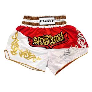 Pantalones cortos de Muay Thai de alta calidad, tela satinada, logotipo personalizado, transpirables, ligeros, cintura elástica, ropa de gimnasio para hombres y mujeres - Product Image 5