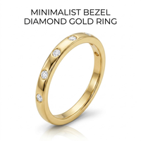 Bague Éternité Exclusive en Or Jaune Massif 18 carats avec Diamants Sertis à la Voile, Diamants Blancs Ronds Brillants, Bande Confortable, MOQ 1 pièce