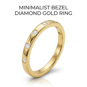Anillo de Eternidad Exclusivo de Oro Amarillo Sólido de 18K con Diamantes Engastados, Diamante Blanco Redondo Brillante, Banda de Ajuste Cómodo, MOQ 1 Pieza - Product Image 1