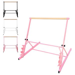 Barra da Balletto in Legno Massello Rosa da 3,5 Piedi, Altezza Regolabile 31,5-39,5 Pollici per Pratica di Danza - Product Image 3