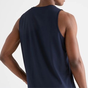 Camiseta sin Mangas para Hombre, Diseño 2026, Logotipo Personalizado OEM, Color Azul Marino, Cuello Redondo, Tejido Transpirable, Ecológico, de Secado Rápido, Color Sólido - Product Image 2