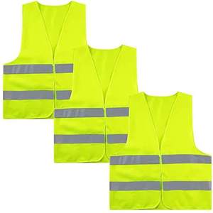 Gilet de sécurité haute visibilité jaune avec bandes réfléchissantes, vêtements de travail unisexes en polyester - Product Image 1