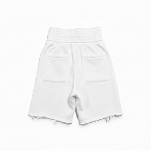 Men's Heavyweight Cotton Summer Shorts Custom Logo Retro Washed Double Waist Rainbow <b>Spray</b> Casual Streetwear Shorts - Product Image 3